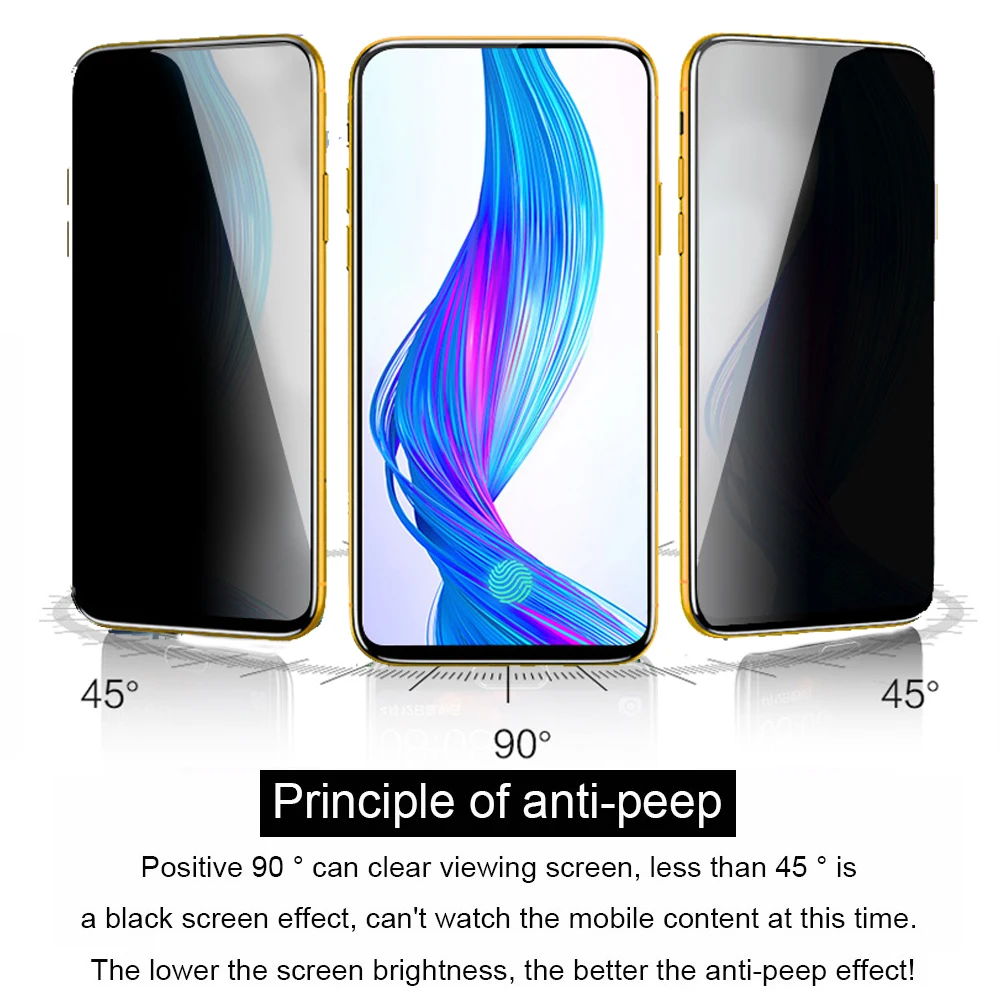 2Pcs Privacy 9H Tempered Glass For OPPO Realme X Lite Q Z X2
