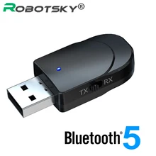 2 в 1 Bluetooth 5,0 аудио приемник передатчик для ТВ ПК автомобильный беспроводной адаптер Мини 3,5 мм AUX Стерео Bluetooth передатчик