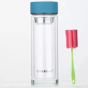 Двойные стеклянные утолщенные Термостойкие чашки большой емкости стеклянные питьевые чашки Высокая температура офисная чашка для мужчин и женщин вода - Цвет: 500ML set