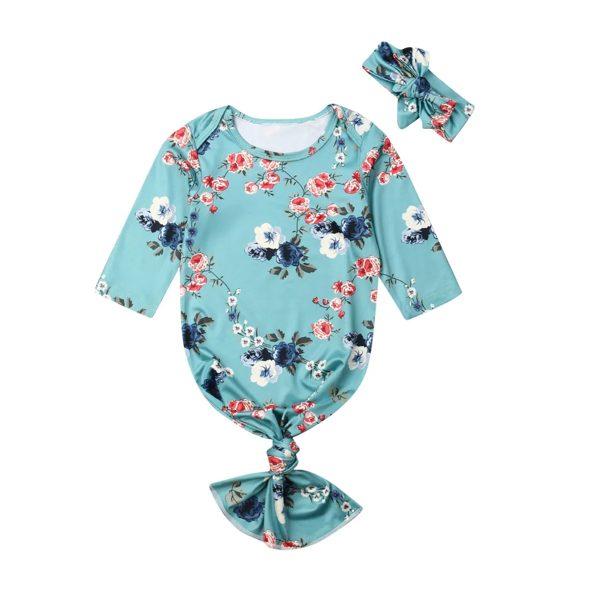 CANIS новорожденных для маленьких девочек цветочные пеленка с принтом Одеяло спальный мешок пеленать ребенка муслин Обёрточная бумага+ оголовье, набор