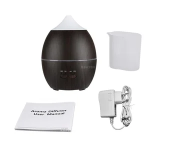 

300ml Dark Wood Grain Aroma Diffuser Aromatherapy Essential Oil Diffuser Ultrasonic Cool Mist Humidifier Wiht for Office Home