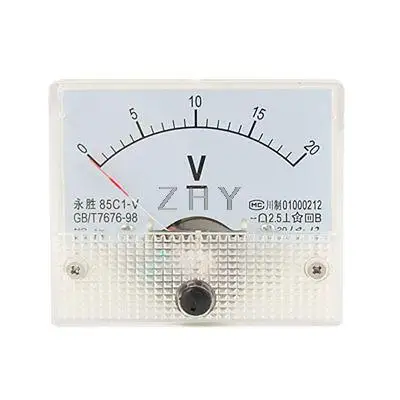

85C1 Rectangle Analog Voltmeter Panel Meter Gauge DC 0-20V