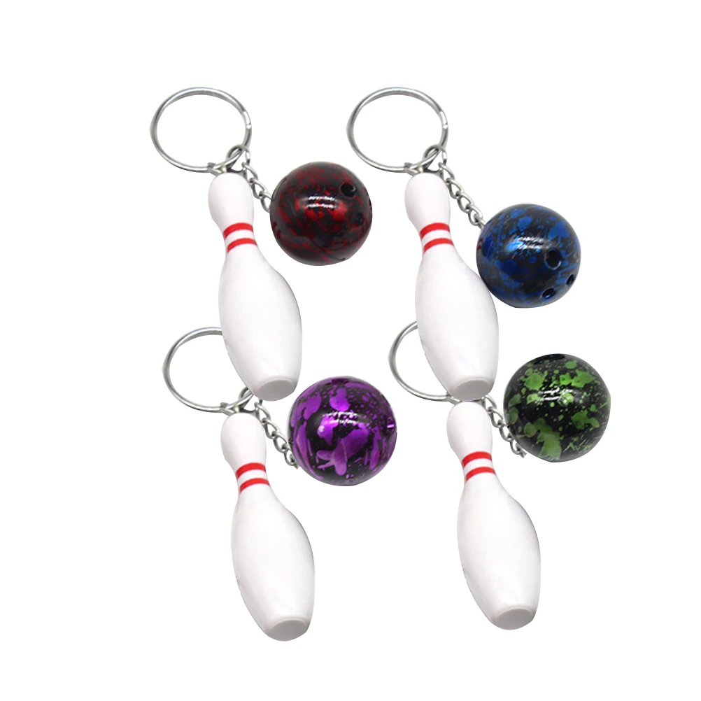 

8Pc Mini Bowling Keychain Accessories Creative Plastic Keyring Pendant Key Holder Ring Key Ring Decoration Gift Hanging Ornament
