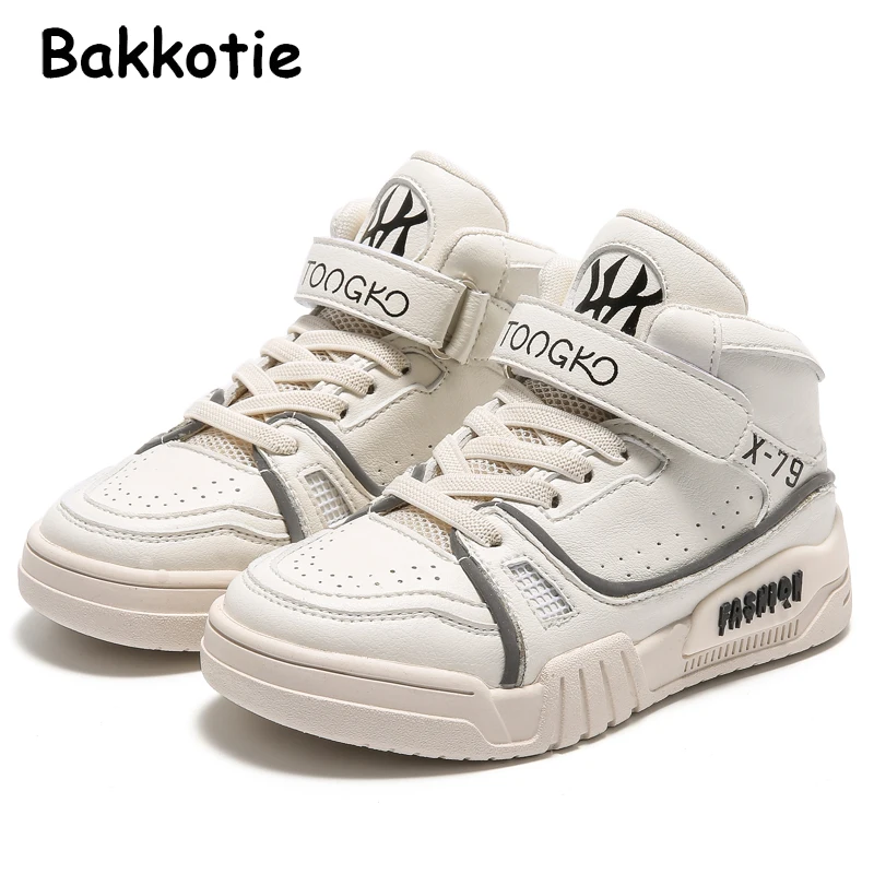 Bakkotie/ г.; детская Весенняя модная обувь из искусственной кожи для мальчиков; Детские повседневные кроссовки с высоким берцем; спортивные кроссовки для маленьких девочек