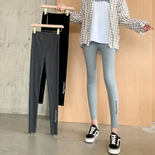 

Yiwu spring and autumn new thread Leggings women wear high waist large size thin nine point Leggings women