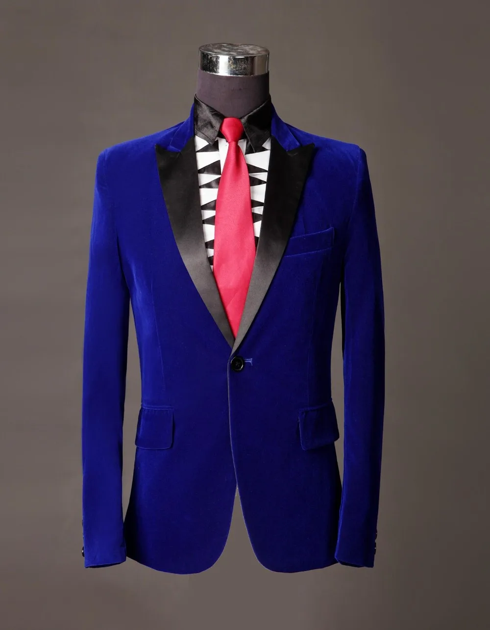 

Velvet Groomsmen Peak/Shawl Black Lapel Groom Tuxedos Royal Blue Men Suits Wedding Best Man (Jacket+Pants)