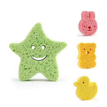 

Cartoon Style Super Soft Wood Pulp Fiber Sponge Baby Bath Shower Brush Cute Pattern Children Bathing Rubbing Towel Ball