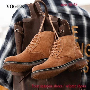 

Winter Boots Doc Men Shoes Cowboy Boots Mens Big Size 48 Male Suede Snow Bot Coturno Fashion Motorcycle Boots Zapatos De Hombre