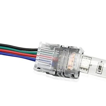 

10PCS 4pin 10MM RGB Led Connector Wire Connector For 5050 SMD ip65 Waterproof RGB Led Strip Light