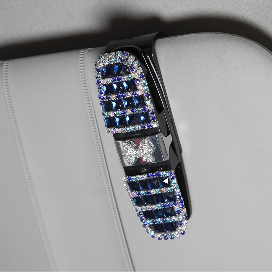 Цветок Bling автомобиля солнцезащитные очки Чехол солнцезащитный козырек клип очки держатель для автомобильных очков Авто Кристалл автомобиля аксессуары для женщин девочек