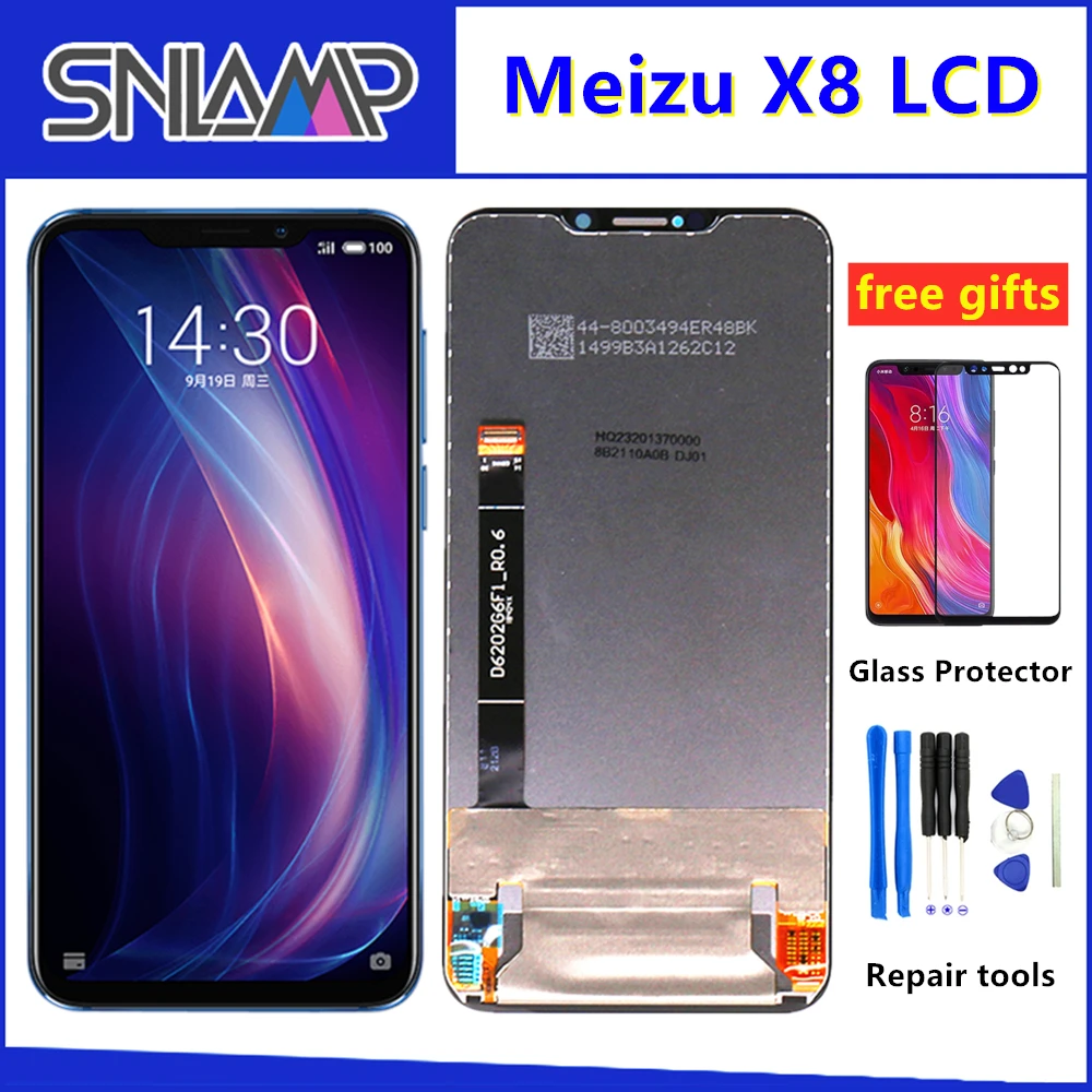 

Original Tested 6.2" For Meizu X8 M852H LCD Display Touch Screen Digitizer Assembly Replacement Parts For Meizu X8 with frame