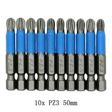 

10Pcs 50mm Screwdriver Bits PH1 PH2 PH3 PZ1 PZ2 PZ3 Anti-slip Magnetic Drill Bits 1/4Inch Hex Shank Hand Tools Electric Drill