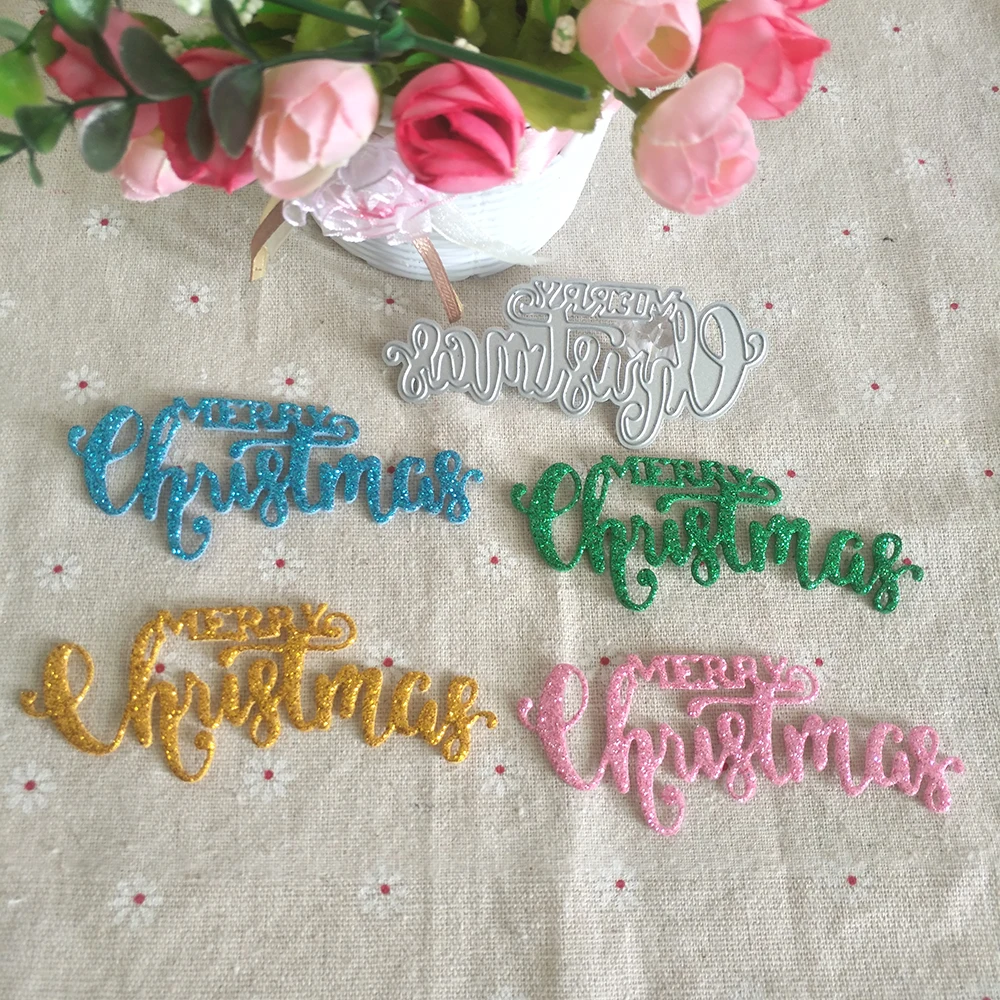 

English phrase Merry Christmas metal cutting mold, scrapbook, photo frame, photo album decoration, DIY, handmade artwork