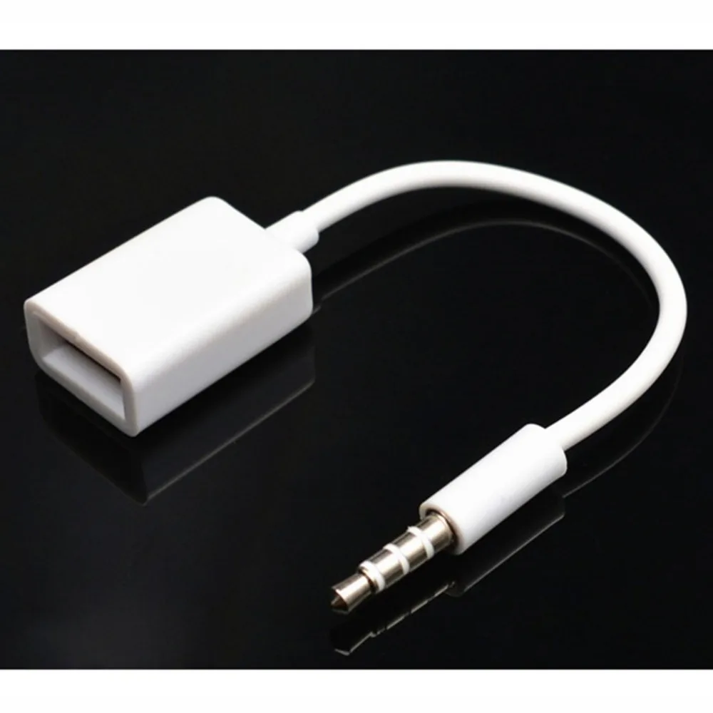 AUX к USB 3,5 мм Мужской Aux аудиоадаптер Джек к USB 2,0 Женский кабель конвертер только автомобильный AUX порт