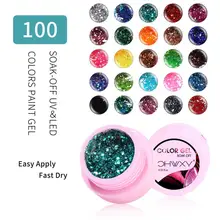 HobbyLane Блестящий лак для ногтей с блестками Красочный Блестящий яркий блестящий УФ-гель DIY Дизайн ногтей Декор