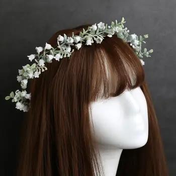 

Bridal wreath wedding accessories simulation rattan lily of the valley bride photo wearing jewelry wedding party accessories