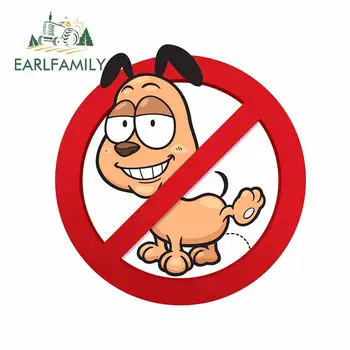 

EARLFAMILY 13cm x 12.4cm For No Pissing Dog Funny Car Stickers Waterproof Decal Surfboard Motorcycle Occlusion Scratch Decor
