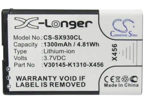 Batteria Cameron Sino 1300Mah Per Batteria Telefono Cordless Siemens Gigaset Sl930 Sl930A V30145-K1310-X456