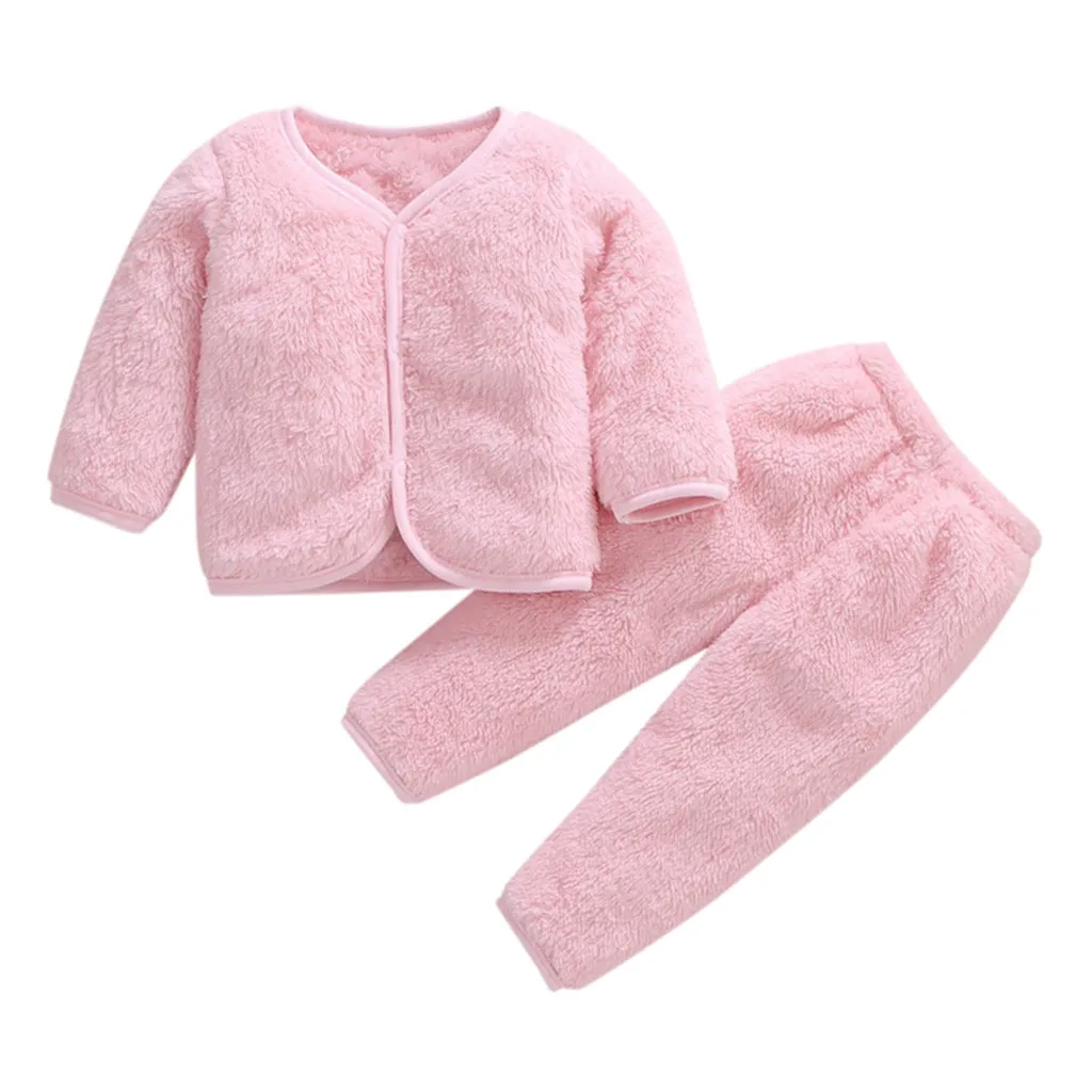 Одежда для маленьких девочек; флисовый плотный теплый топ; комплект со штанами; Пижама; одежда для сна; детская зимняя одежда; хлопковая одежда с длинными рукавами; roupa infantil - Цвет: D