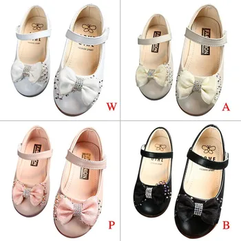 

Baby Girl Bowknot Flower Design Anti-Slip Casual Beautiful Comfortable Sneakers Toddler Soft Soled Princess PU Walking Shoes