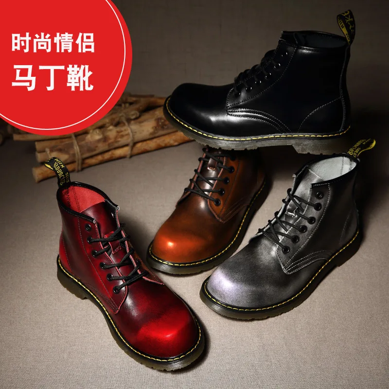 

AliExpress Men's Leather Boot 6 Hole Martin Boots Classic Retro Men's Boot plus Velvet High Shoes Short Boots Men's England Cowh