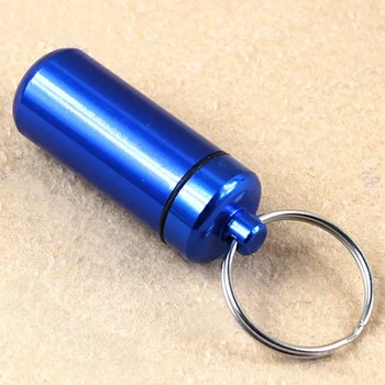 

6xSmall Pill Tablet Medicine Storage Box Bottle Container Keychain Waterproof