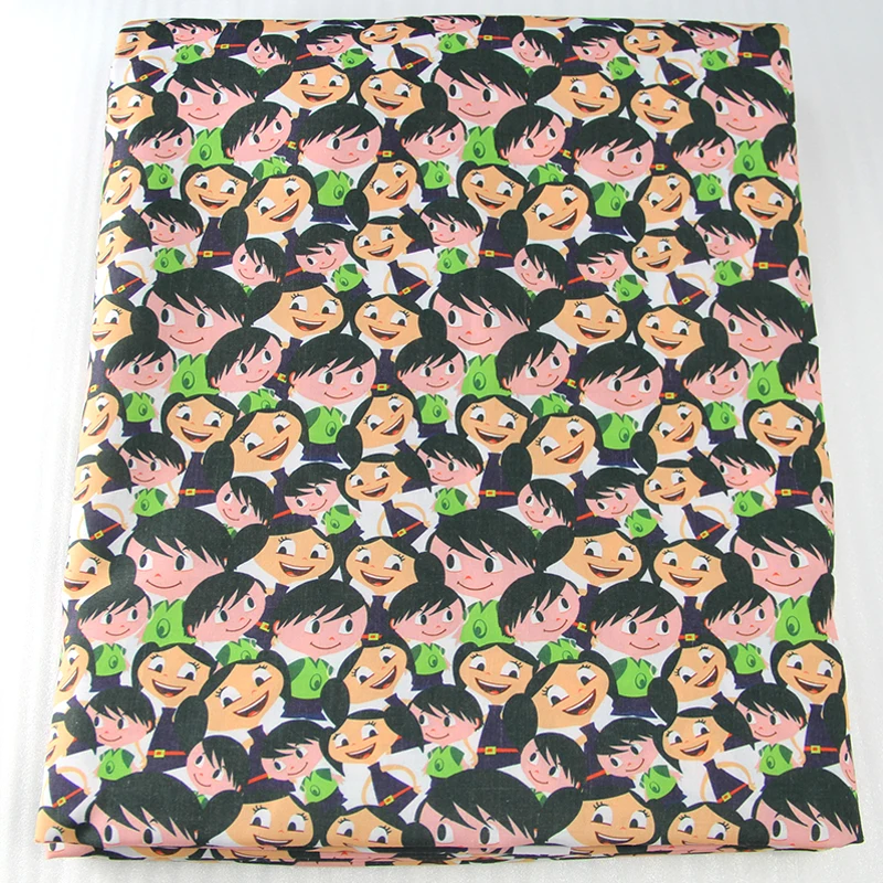 50*145 см, ткань из хлопка и полиэстера с героями мультфильмов для детского постельного белья, подушка, текстиль для шитья, одежда для девочек, платье c577