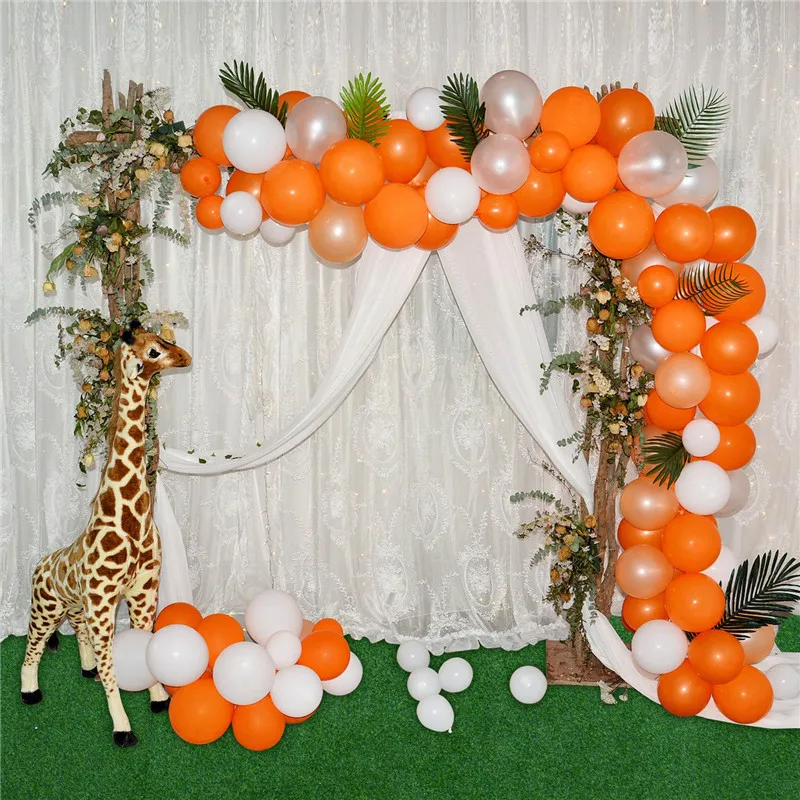 120pcs White Pastel Balloon Arch Kit Orange Latex Garland Balloons Baby Shower Birthday Supplies Wedding Party Decor Backdrop | Дом и сад