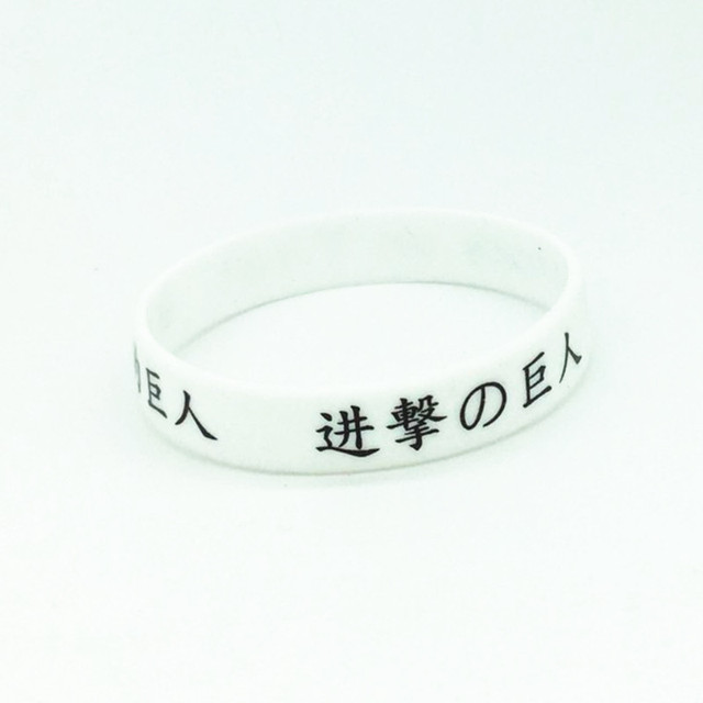 Black/White Sport Wristband Male Rubber Silicone Bracelet Cartoon Figure Cosplay Hand Circle Bracelet