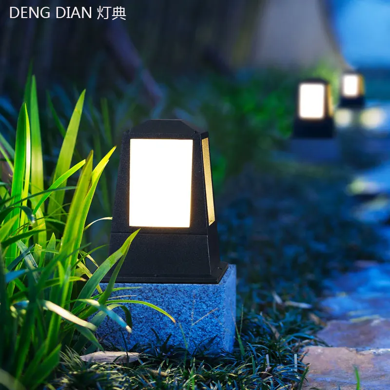 E27 фонарь на капитель колонны на открытом воздухе садовый светильник ing Пейзаж лампы для газонов Путь Бра Водонепроницаемый настенный светильник белый Алюминий 220V AC 85-265V