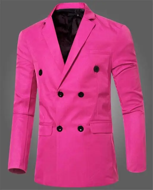 pink Роскошная мужская официальная одежда, мужская спортивная одежда, деловая мужская одежда ярких цветов, осенние и зимние мужские костюмы, простые мужские костюмы - Цвет: pink