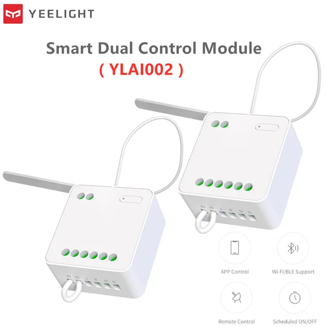 Original Yeelight Two-way Control Module Wireless Relay Controller 2 Channel Intelligent Switch Work For Mijia App Bluetooth Devices Devices Electronics Smart Appliance Smart Home Smart Lighting Wifi Devices cb5feb1b7314637725a2e7: 1 PCS|2 pcs|3 PCS
