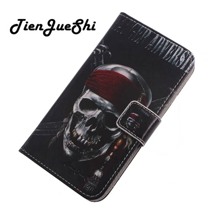 TienJueShi книга стиль защиты мода красивый кожаный чехол для телефона чехол для Umidigi F2 6,53 дюймов Чехол закрытый Etui кожи - Цвет: Skull