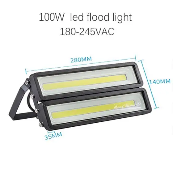 100W COB LED 50 Вт, 100 Вт, IP66, водонепроницаемый проектор, светодиодная лампа, светодиодный прожектор, светильник для пейзажа, настенный, для улицы, для дома, светильник ing, 180-240 В, точечный светильник - Испускаемый цвет: 100W COB LED