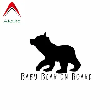 

Aliauto Personality Funny Car Sticker Baby Bear on Board Vinyl Waterproof Sunscreen Reflective Decal Black/Silver,13cm*9cm