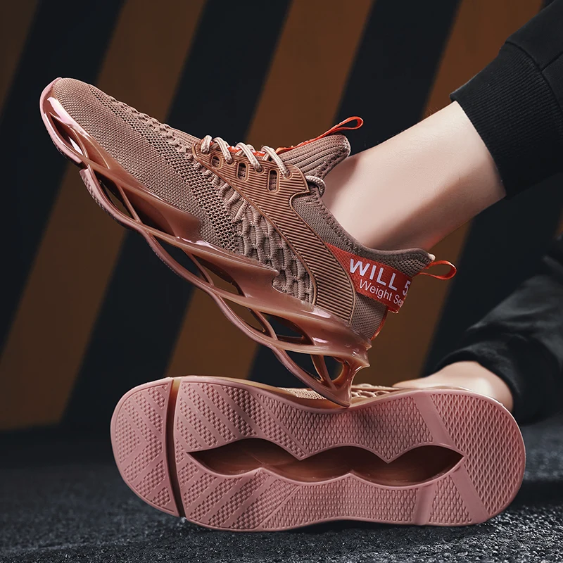 Tanie ZUFENG nowe ostrze buty do biegania człowiek koreański fajne buty ze sprężynami antypoślizgowe światło amortyzator oddychające buty sportowe Zapatos BALCK