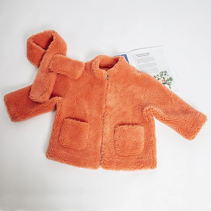 

Faux leather girls jackets kids jacket big sister little sister 2019 winter clothes girl coat sheep fur baby jacket