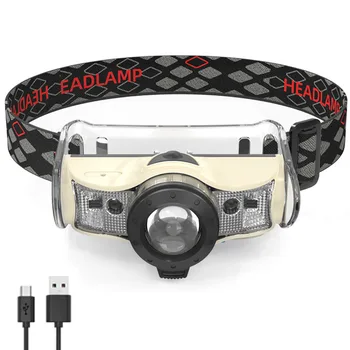 

420LM COB XPE LED Hunting Headlamp PIR Motion Sensor Fishing Head Torch Light USB Rechargeable Camping Emergency Strobe Light