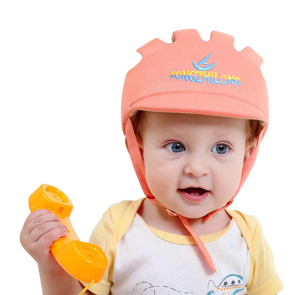 

Baby Helmets Seismic Ventilation Barrier Adjustable Buttons Y Shape Belt Security Protective Cap