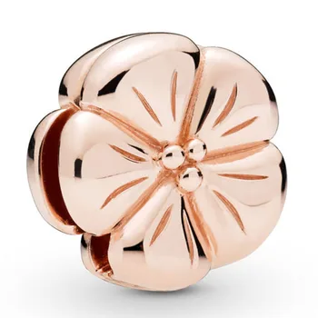 

New 925 Sterling Silver Bead Charm Rose Reflexions Classic Flower Clip Stopper Lock Beads Fit Bracelet Diy Jewelry