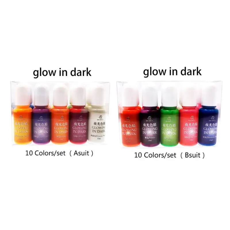 

10 Pcs/set Luminous High Concentration Epoxy UV Resin Coloring Dye Colorant Pigment Handmade DIY Jewelry Making Accessories