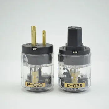 

US Hi-End Plated Gold P-029 AC Power plug+C-029 power IEC plug For DIY Mains Power Cable