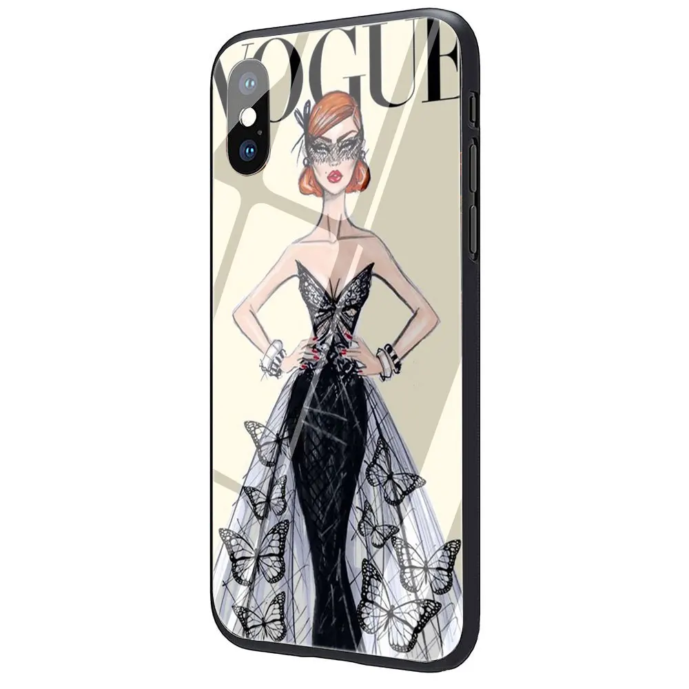 G4 Чехол EWAU The Vogue princess из закаленного стекла для телефона iPhone 11 Pro 6 6S Plus 7 8 Plus X XS XR XS Max - Цвет: G4