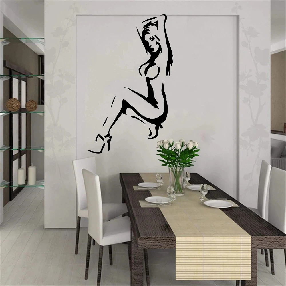

Beauty sexy woman Wall Stickers Decorative Sticker Home Decor Living Room Bedroom Removable For Kids Rooms