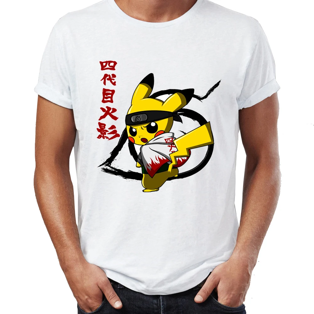 Для мужчин футболка для мальчиков с Пикачу для детей от Mashup с Наруто гей Какаси из аниме «Токийский Гуль "Повелитель стихий" вычурные Потрясающие иллюстрации печатных футболка