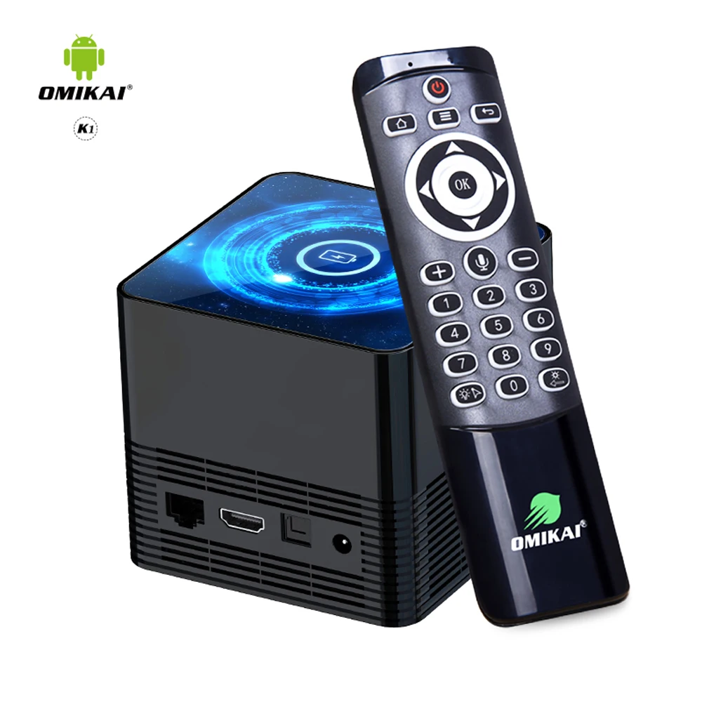 OMIKAI K1 Android 10 0 Беспроводная зарядка ТВ приставка медиаплеер 6K HD двойной Wifi 1000 м LAN