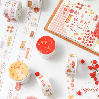

1set/1lot Washi Masking Tapes New year festival Decorative Adhesive Scrapbooking DIY Paper Japanese Stickers 3m