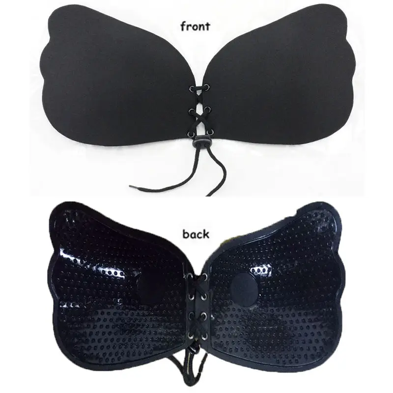 Women Sexy Backless Plunge Bra Strapless Seamless U Shape Adhesive