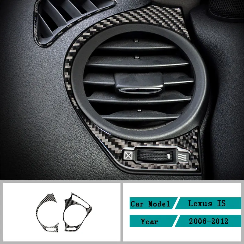 Carbon Fiber Car Accessories Interior Left And Right Air Vent Decoration Protective Cover Trim Stickers For Lexus IS 2006-2012 | Автомобили