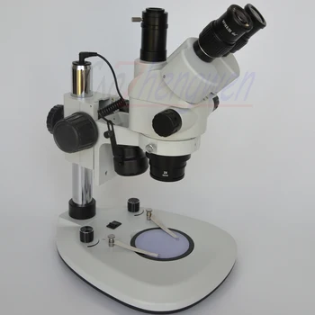 

FYSCOPE Track Pillar Stand Stereo Microscope 7X-90X Simul Focal Trinocular Microscope with Dual LED Lights